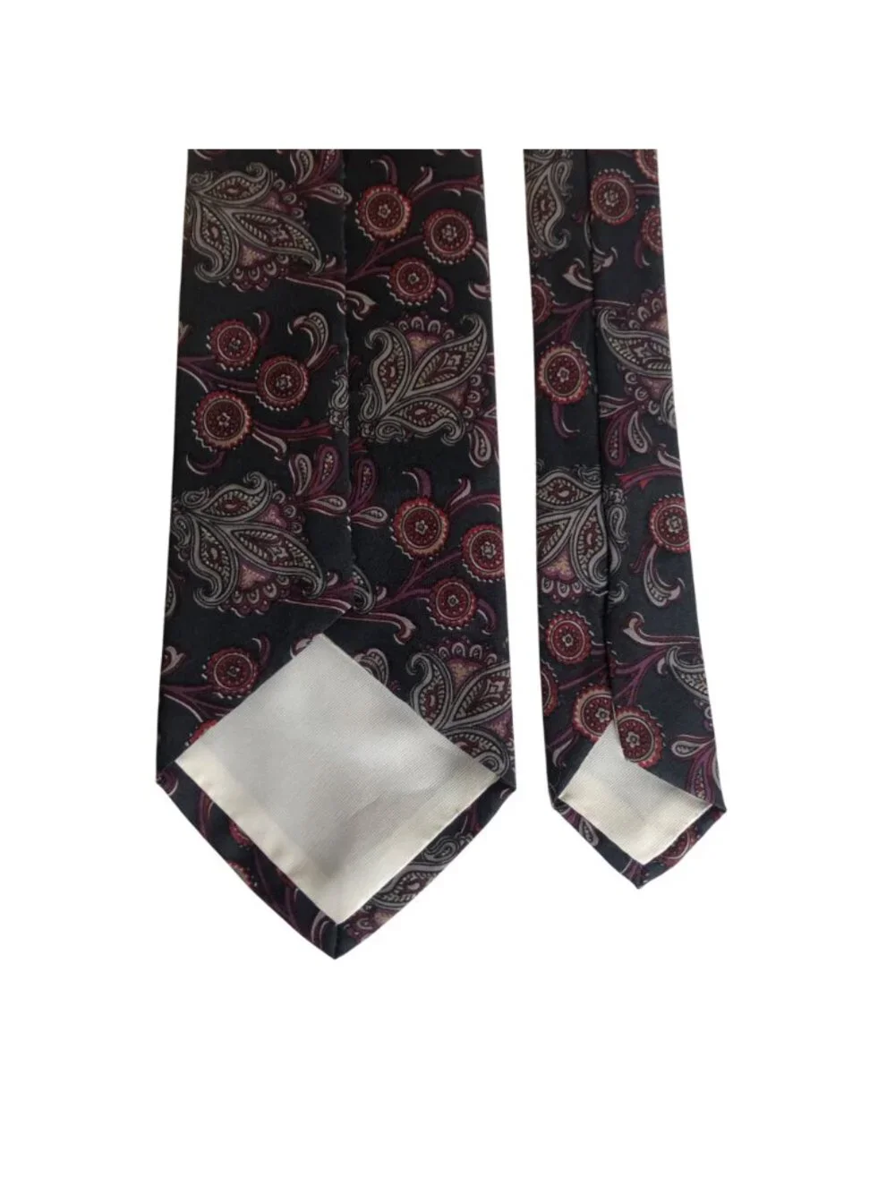 Antonio Calafatano Italian Style Tie Black Paisley Mens Necktie Office Formal